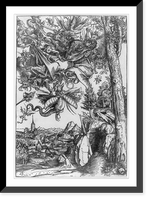 Historic Framed Print, Temptation of St. Anthony [by winged demons],  17-7/8" x 21-7/8"