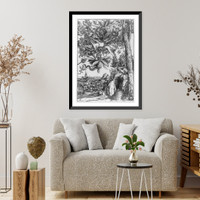 Historic Framed Print, Temptation of St. Anthony [by winged demons],  17-7/8" x 21-7/8"