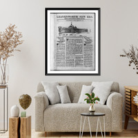 Historic Framed Print, [Front page of Leavenworth federal penitentiary's New Era, 1914 Feb. 27, vol. 1, no. 1, illustrated with main entrance to the U.S. penitentiary as it will appear when completed],  17-7/8" x 21-7/8"
