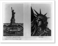 Historic Framed Print, [The Statue of Liberty. 2 pictures: 1. The statue - Bedloe's Island; 2. The head],  17-7/8" x 21-7/8"