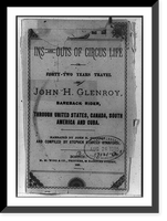 Ins and Outs of Circus Life or Forty-Two Years Travel of John H. Glenroy, Bareback Rider, Through United States, Canada, South America and Cuba, Antique Poster