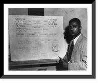 Nathaniel Lloyd, Chairman. Division of New York City Youth Membership Campaign, October 3 to November 14, 1952, posed next to organizational chart.by James C. Campbell, N.Y.C. Vintage Wall Art Prin