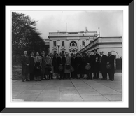 Civil rights leaders attending the National Emergency Civil Rights Conference, posed standing in front of the White House, Washington, D.C, Vintage Poster