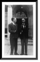 Historic Framed Print, [Walter White, standing, facing right, talking with unidentified man],  17-7/8" x 21-7/8"