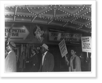 NAACP members picketing outside the Republic Theatre, New York City, to protest the screening of the movie Birth of a Nation, close-up view of demonstrators, Historic Print