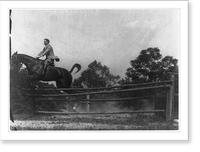 Historic Framed Print, Mr. Upson on horse making jump,  17-7/8" x 21-7/8"