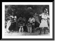 3 Haitian drummers and a dancer demonstrate an ancient dance as well as a folk rite of the West Indian island republic of Haiti at the National Folk Festival, Philadelphia Vintage Wall Art Print