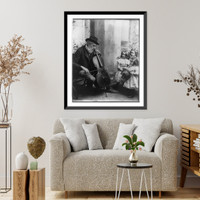 Historic Framed Print, The old musician,  17-7/8" x 21-7/8"