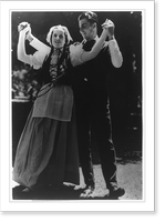 Man and woman of the Acadian country in America, in native attire, doing dance of French origin at the Americn National Folk Festival, Philadelphia, Antique Poster