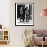 Gifford Pinchot, possible candidate for governor of Pennsylvania, meets two forest fire fighters Classic, Vintage Print