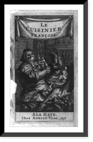 French Cookery." Frontispiece illustration of cook inside restaurant", Antique Poster