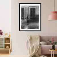 Historic Framed Print, [Girod House (New Orleans, La.). Window and balcony],  17-7/8" x 21-7/8"