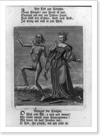 Der Tod zur K&ouml;nigin. Frau K&ouml;nigin! euer Freud ist aus, springet mit mir ins Todtenhaus,..Chovin s, Vintage Print