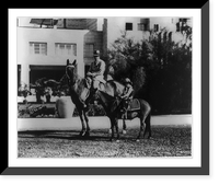 H.P. Davison, Jr., and son of, New York City, on horse and pony. Phoenix, Ariz, Vintage Poster