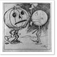 Historic Framed Print, Halloween and the Minnesota snowball,  17-7/8" x 21-7/8"