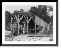 6 men and a mule outside a mine shaft, Clinton, Wachusett vicinity, Mass. Classic, Vintage Wall Art