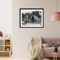 6 men and a mule outside a mine shaft, Clinton, Wachusett vicinity, Mass. Classic, Vintage Wall Art
