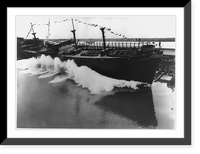 Historic Framed Print, Launching of a Liberty ship [T.J. JACKSON],  17-7/8" x 21-7/8"