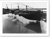 Historic Framed Print, Launching of a Liberty ship [T.J. JACKSON],  17-7/8" x 21-7/8"