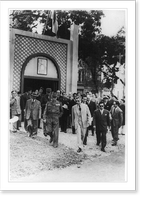 Vietnam: French general walking with civilians Classic, Antique Print