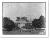 Historic Framed Print, East front from grounds. Progressive views of dome, no. iii. Columns of peristyle in position,  17-7/8" x 21-7/8"