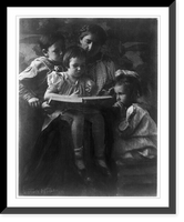 Historic Framed Print, [Woman and children reading].Gertrude K&auml;sebier.,  17-7/8" x 21-7/8"
