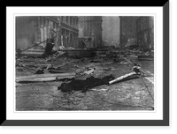 Charred corpse of a Chinese man (San Francisco Fire) lying among ruins, Antique Wall Art