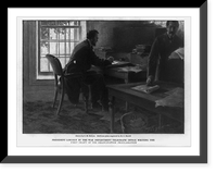President Lincoln in the War Department Telegraph Office writing the first draft of the Emancipation Proclamation, Antique Wall Art
