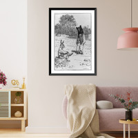 Brer Rabbit seated on stump and talking to Brer B'ar Classic, Vintage Poster