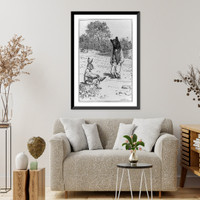 Brer Rabbit seated on stump and talking to Brer B'ar Classic, Vintage Poster