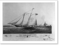 Vintage Nautical Print - New York City - The yacht Haze 87 tons