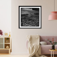 Historic Framed Print, [Aerial views of Jinsen, Korea],  17-7/8" x 21-7/8"