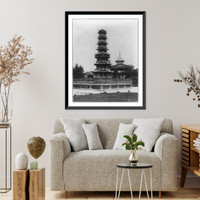 Marble pagoda, which is a Buddhist monument, presented to a Korean monarch of the thirteenth century by an emperor of China, Historic Reproduction
