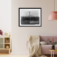 Historic Framed Print, Return of 6th Cavalry bringing Ute Indians with them through Belle Fourche, S.D.,  17-7/8" x 21-7/8"