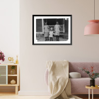 Historic Framed Print, On left hand of picture is Alice Deon, 95 Springfield Street, a doffer in a spinning room of the Ayer mill. Been there a few weeks. Has a steady job. Walks to and from work, as Antoinette does.,  17-7/8" x 21-7/8"