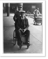 Chief Justice Taft leaves for vacation: carried to train in wheel chair. after undergoing treatment for a stomach ailment, leaving Washington for his summer home in Canada Vintage Wall Art Print