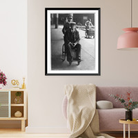 Chief Justice Taft leaves for vacation: carried to train in wheel chair. after undergoing treatment for a stomach ailment, leaving Washington for his summer home in Canada Vintage Wall Art Print