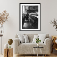 King Philip spinning room. Sweeper and cleaner Adelaid Levesque, 1152 Slade St. Age 14 - Looks larger because camera low. Location: Fall River, Massachusetts.Lewis W. Hine. Classic, Antique Poster
