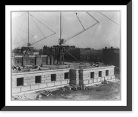 Historic Framed Print, South front construction of the Jefferson Building (Main Bldg.) of the Library of COngress.,  17-7/8" x 21-7/8"