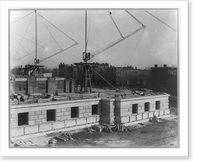 Historic Framed Print, South front construction of the Jefferson Building (Main Bldg.) of the Library of COngress.,  17-7/8" x 21-7/8"
