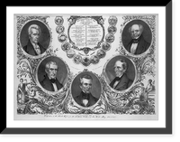 Historic Framed Print, The Presidents of the United States. Liberty and union.lith. of G. & W. Endicott, No. 22 John St., New York.,  17-7/8" x 21-7/8"