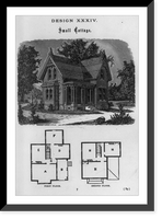 Historic Framed Print, Design XXXIV. Small cottage,  17-7/8" x 21-7/8"