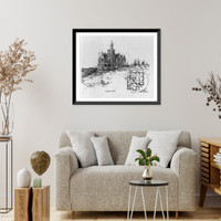 Design no. 25. Stone mansion, Antique Poster