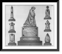 Historic Framed Print, [7 designs of sepulchral monuments],  17-7/8" x 21-7/8"
