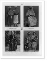 Portraits of pilgrims in Mecca from Yemen, Morocco, India, and dervishes from Buchara, Vintage Poster