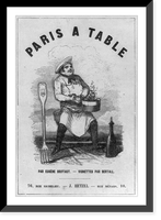 Title page showing bottle, large fork and man holding bubbling pot, Historic Reproduction
