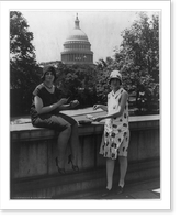 Women frying eggs near U.S. Capitol Classic, Vintage Wall Art