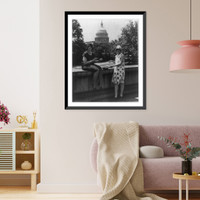 Women frying eggs near U.S. Capitol Classic, Vintage Wall Art
