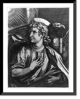 St. John writing the Revelation, half lgth., facing left; holding book, with eagle behind him, Vintage Print