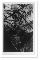 Interior details of the Statue of Liberty: Looking down at front draperies from the spiral stairs, Antique Print